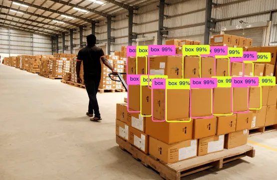 Conteggio scatole su pallet in magazzino